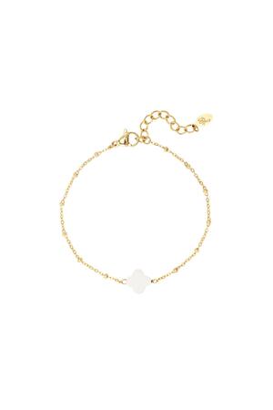 Bracelet seashell clover Gold Stainless Steel h5 