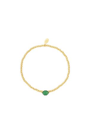 Bracelet avec pierre colorée Vert Acier inoxydable h5 