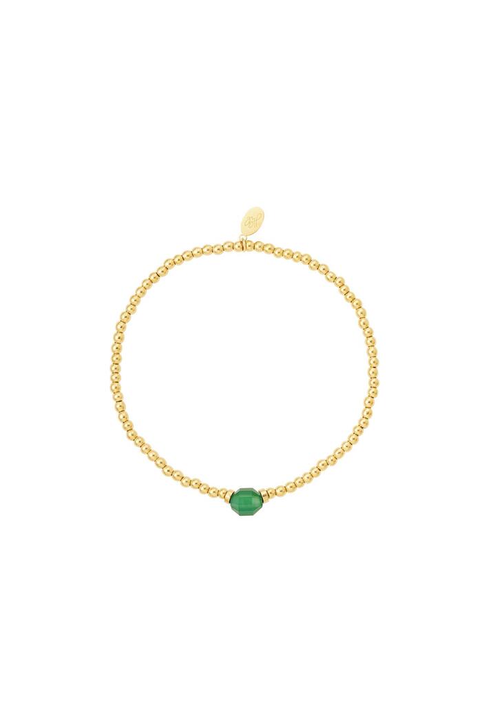 Bracelet avec pierre colorée Vert Acier inoxydable 