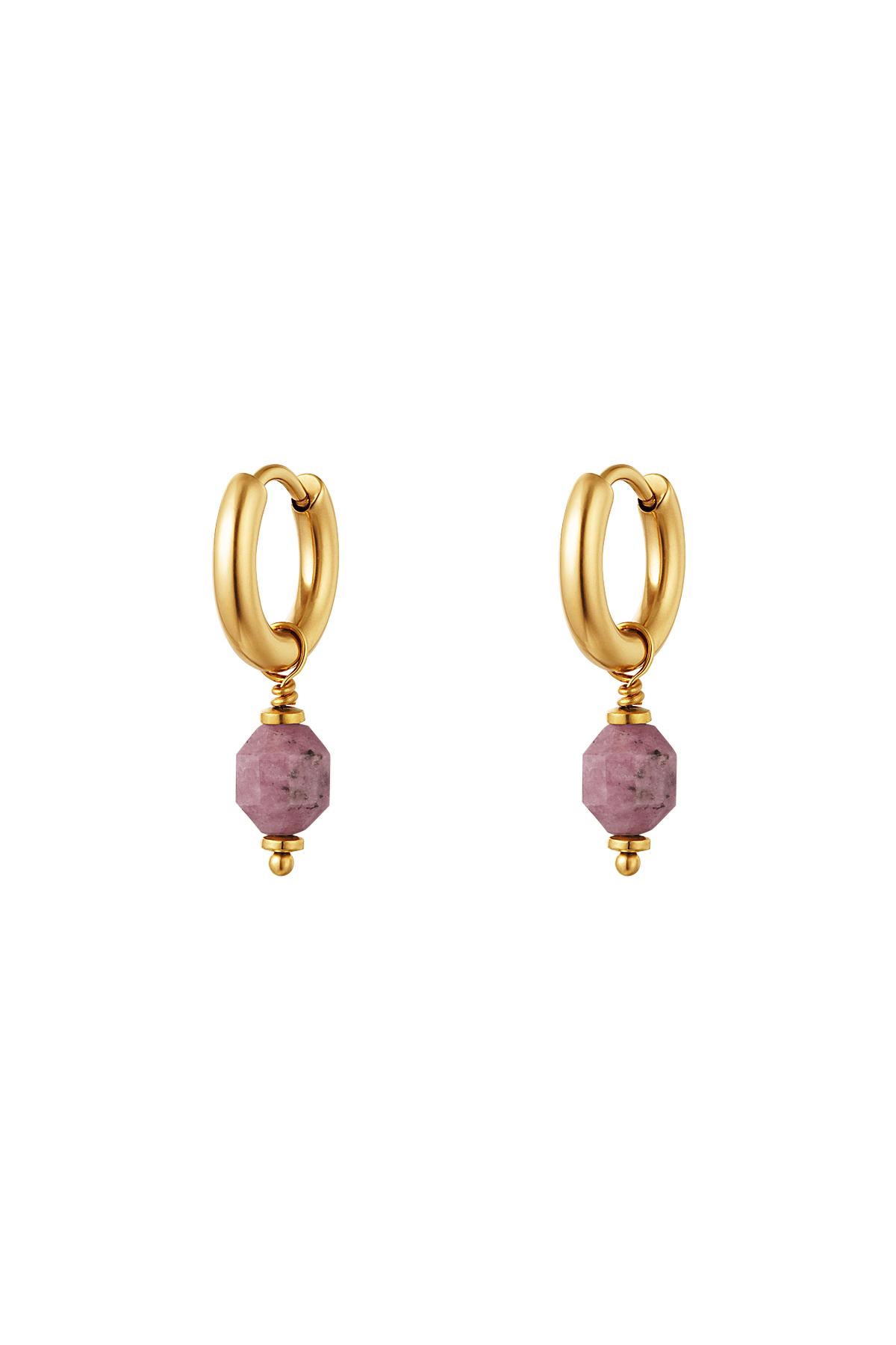 Boucles d'oreilles en acier inoxydable chic Violet h5 