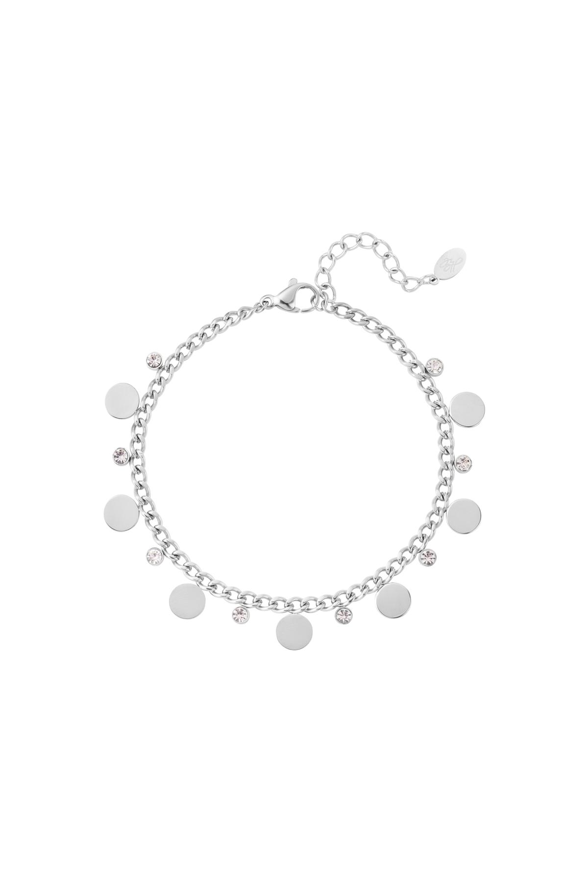 Bracelet circles with rhinestones Silver Stainless Steel