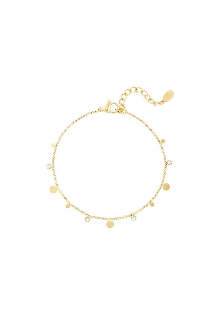 Bracelet simple with rhinestone details Gold Stainless Steel 