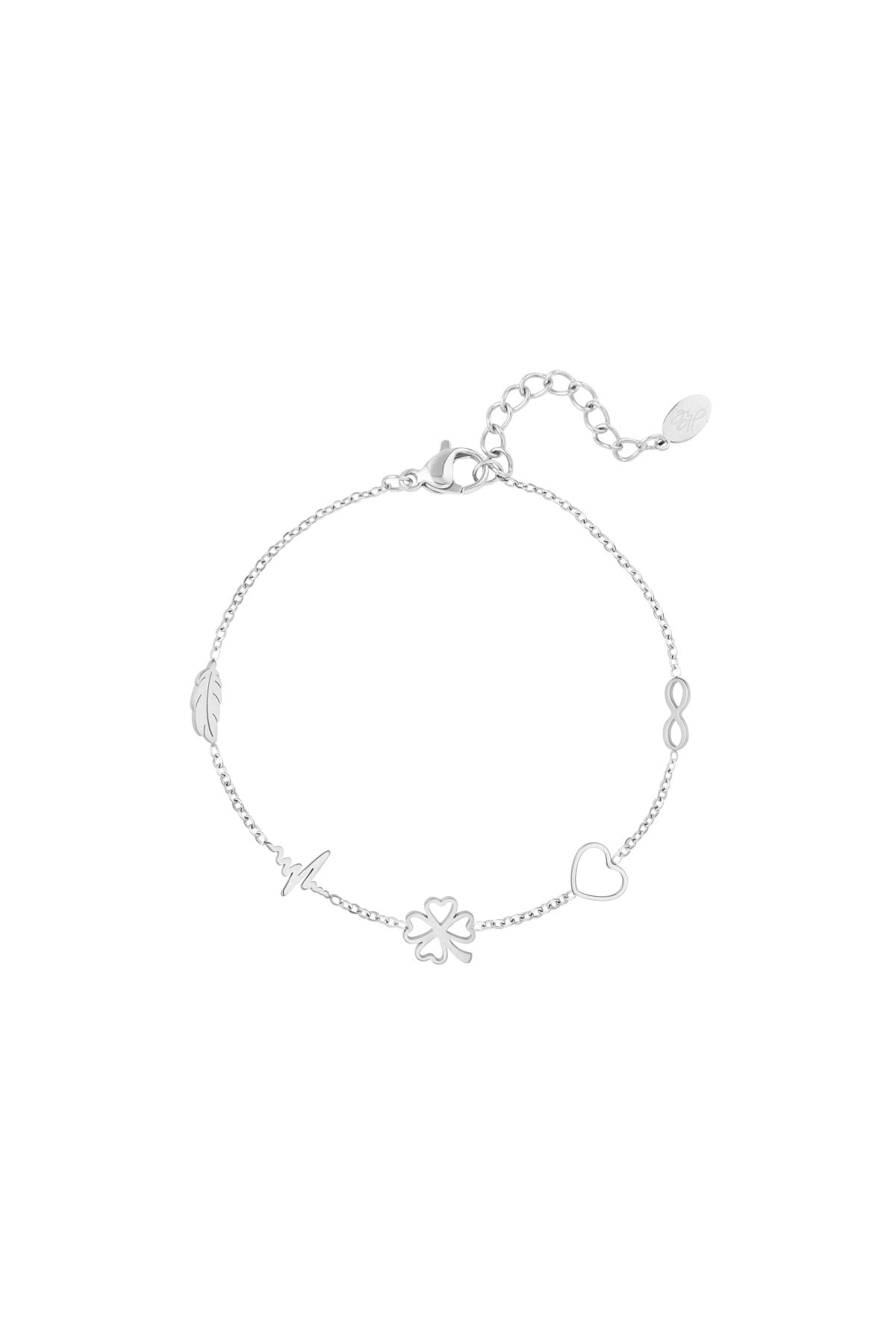 Bracelet minimaliste avec breloques Argenté Acier inoxydable