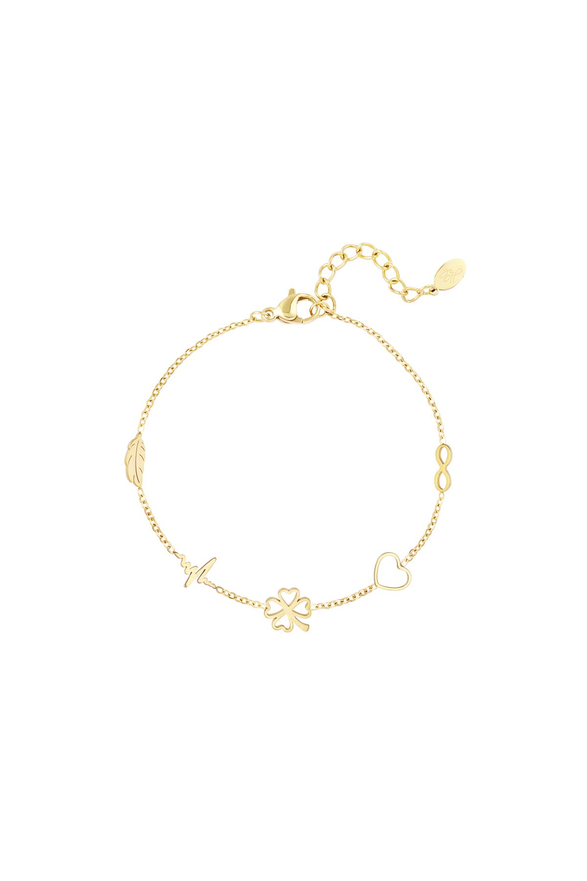 Bracciale minimalista con charms Gold Stainless Steel
