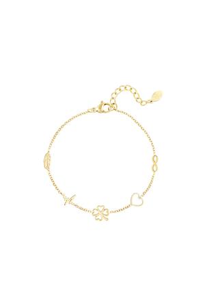 Bracciale minimalista con charms Gold Stainless Steel h5 