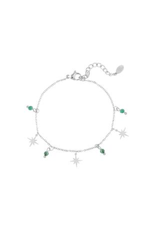 Bracelet & perles étoile du nord Argenté Acier inoxydable h5 