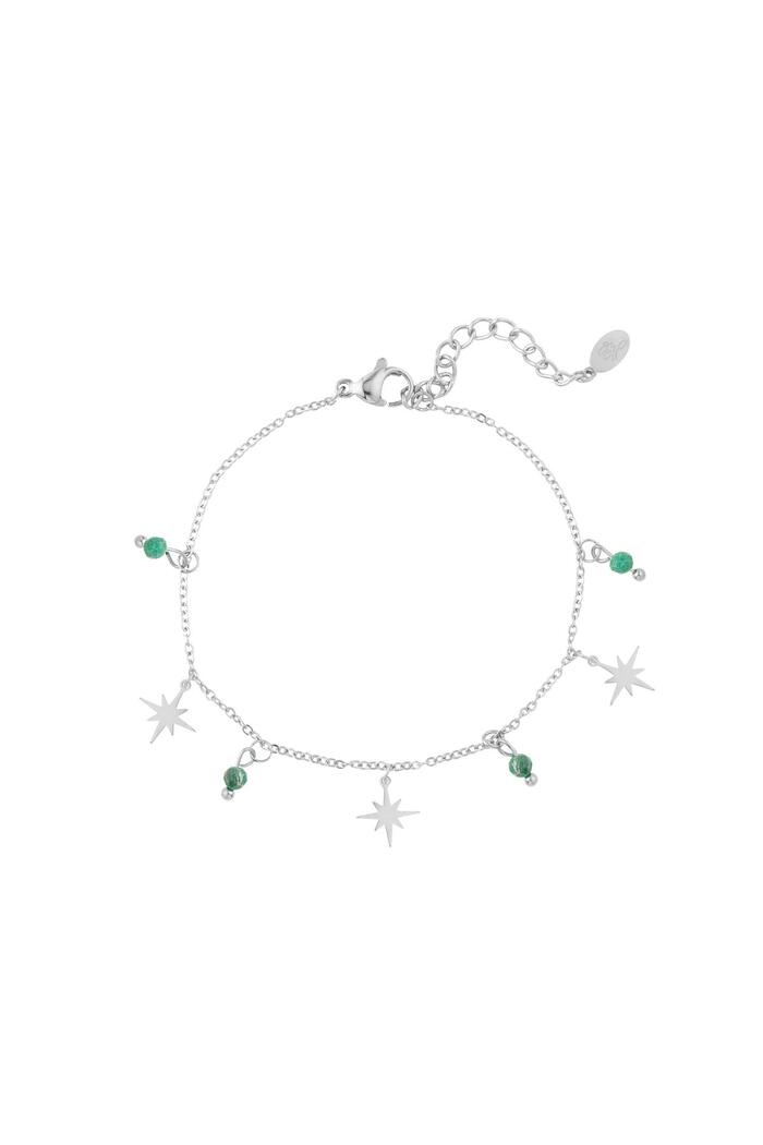 North star bracelet & beads Silver Stainless Steel 