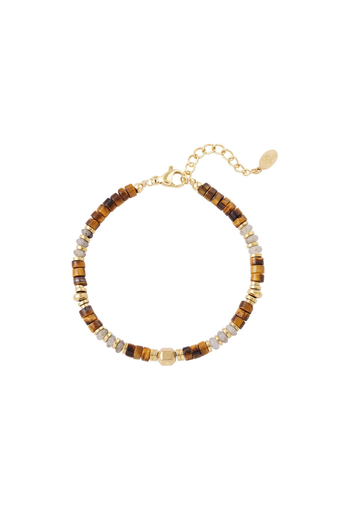 Bracelet with small colored stones Gold Stainless Steel h5 