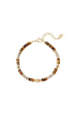 Bracelet with small colored stones Gold Stainless Steel h5 