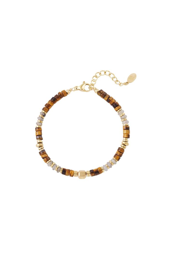 Bracelet with small colored stones Gold Stainless Steel 