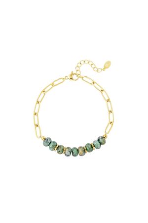 Chunky bracelet with stones Green h5 