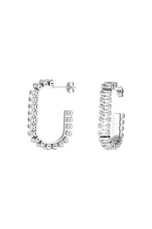 Earrings zircons party Silver Stainless Steel h5 