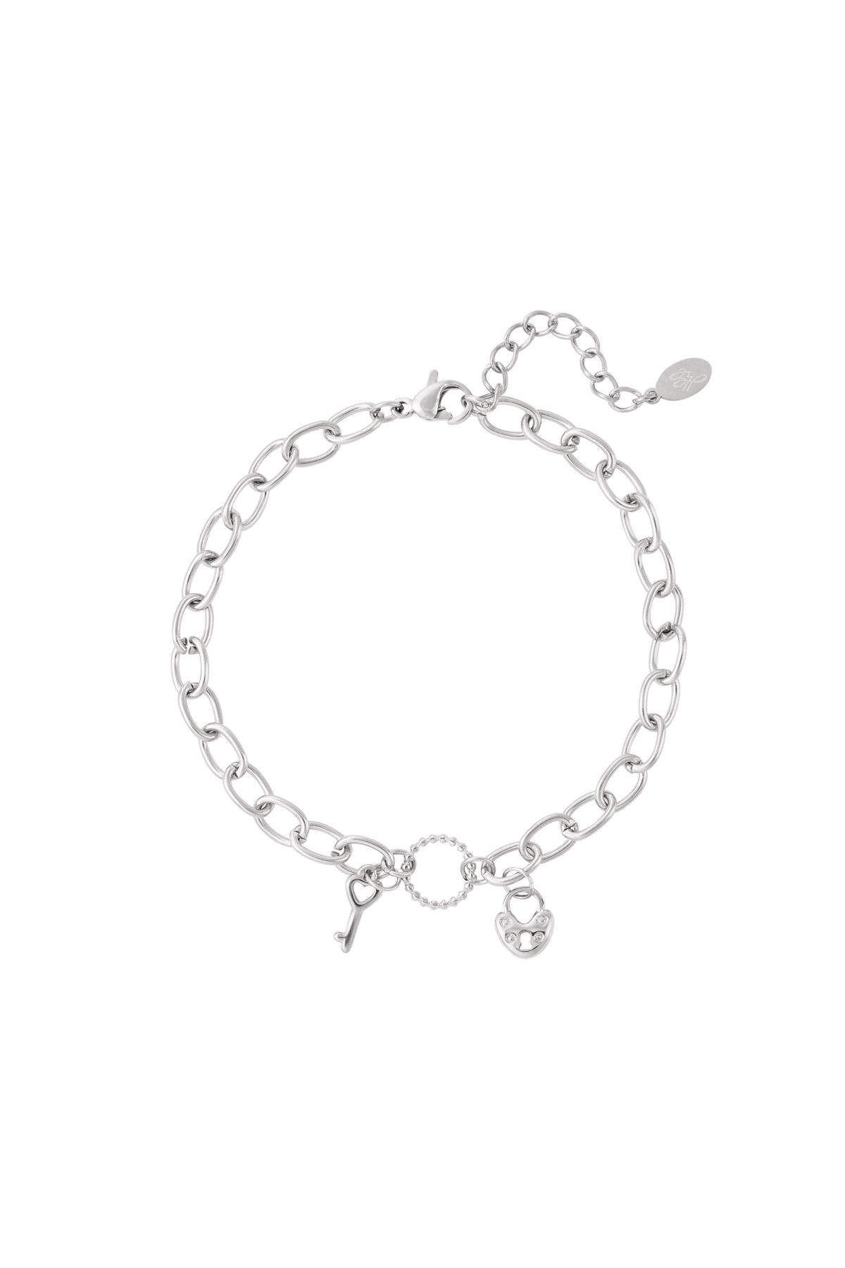 Armband sleutel &amp; slotje Zilver Stainless Steel