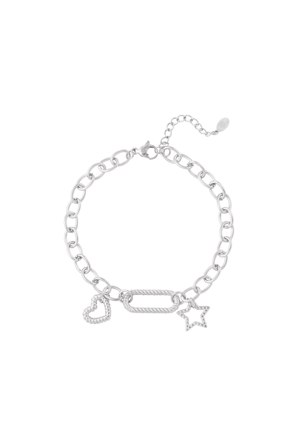 Bracelet with pendant and charms Silver Stainless Steel h5 