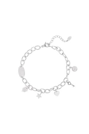 Bracciale con charms Silver Stainless Steel h5 
