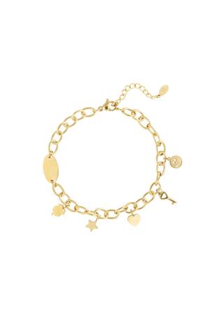 Bracelet with charms Gold Stainless Steel h5 