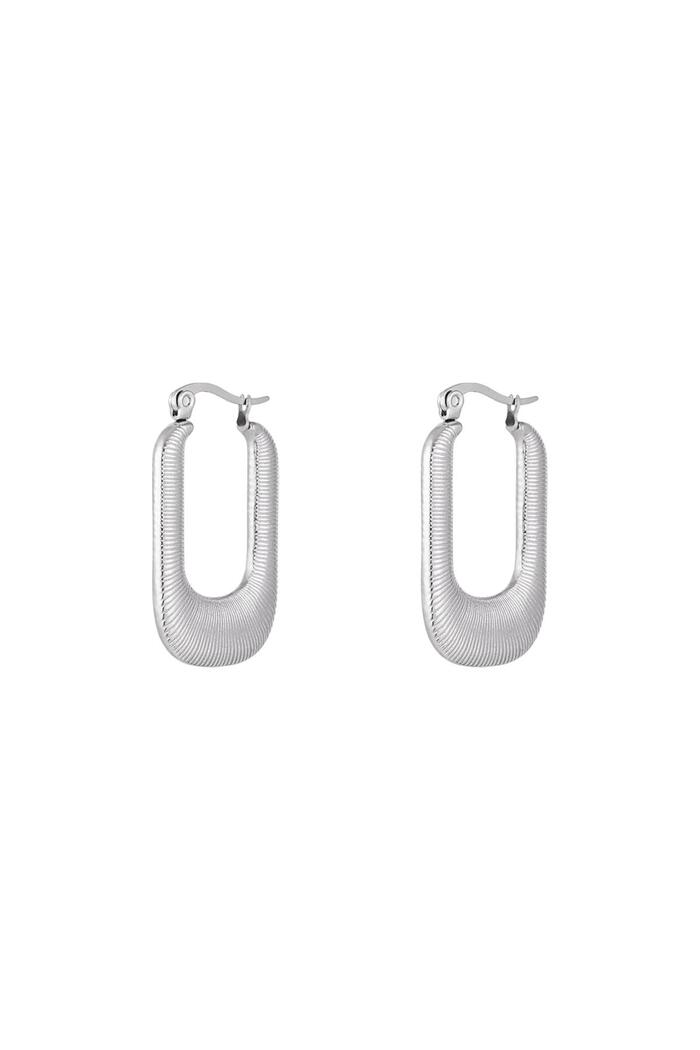 Embossed earrings Silver Stainless Steel 