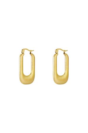 Embossed earrings Gold Stainless Steel h5 