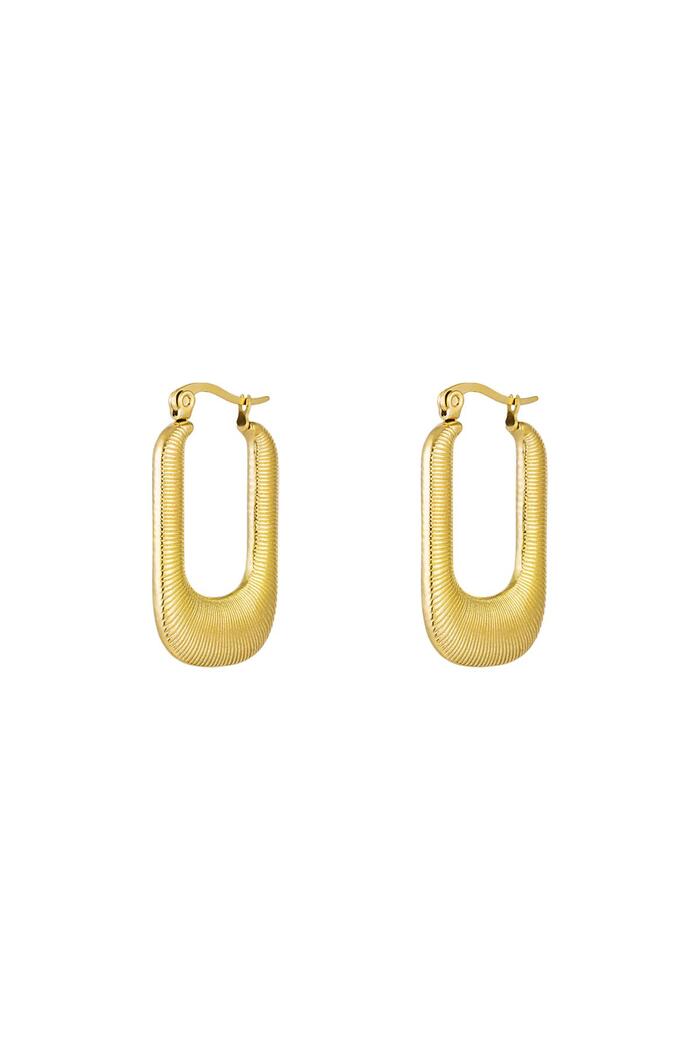 Embossed earrings Gold Stainless Steel 
