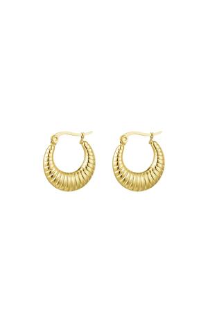Earrings basic with print Gold Stainless Steel h5 
