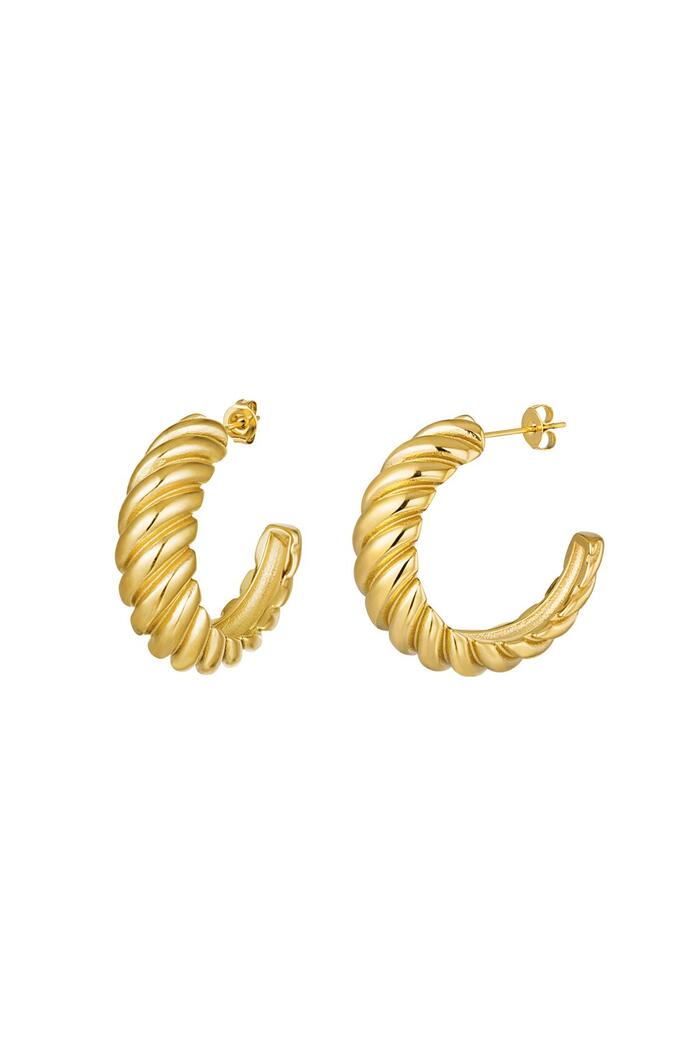 Earrings baguette Gold Stainless Steel 