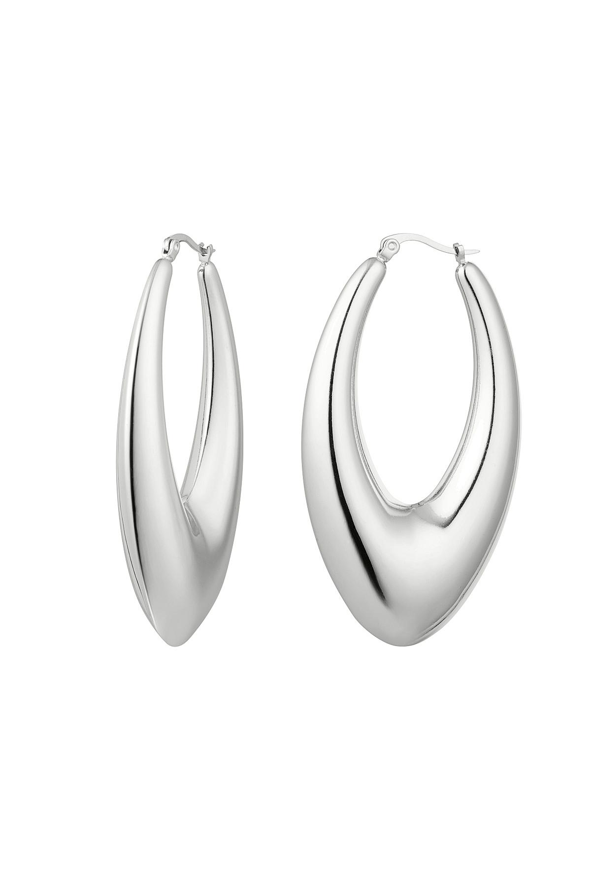 Earrings stainless steel chic large Silver color 2