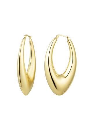 Earrings stainless steel chic large Gold h5 