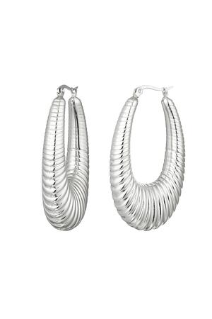 Earrings stainless steel chic medium Silver h5 