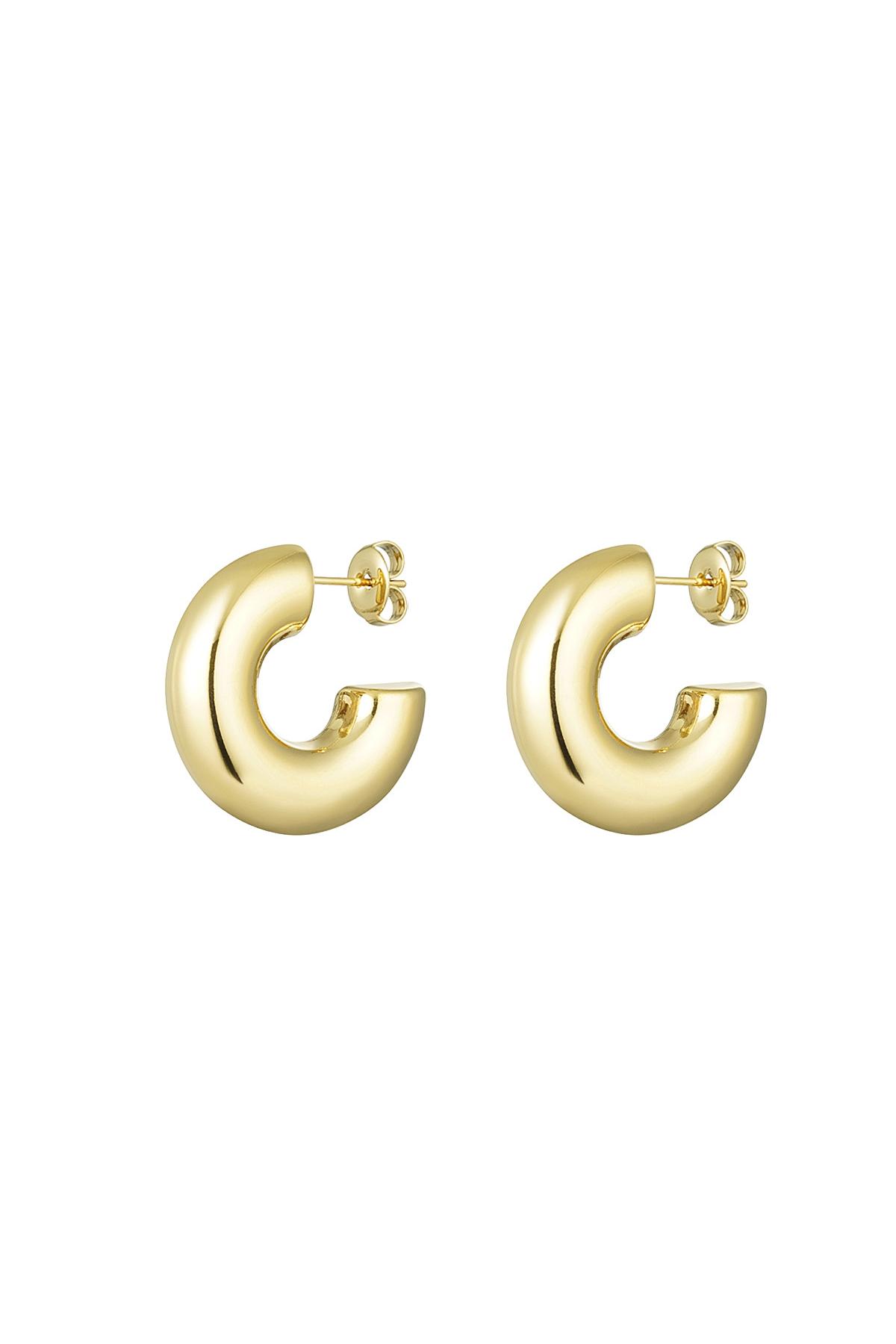 Ear studs half round basic Gold Stainless Steel h5 