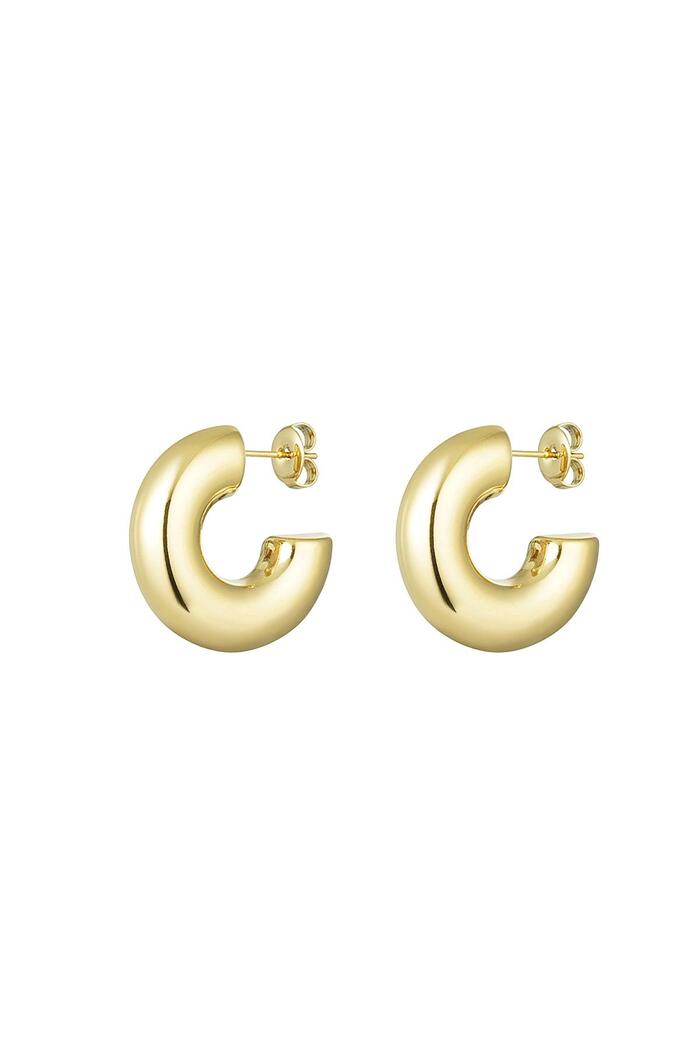 Ear studs half round basic Gold Stainless Steel 