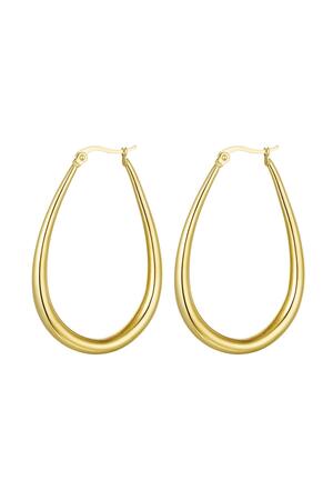 Earrings drop large Gold Stainless Steel h5 