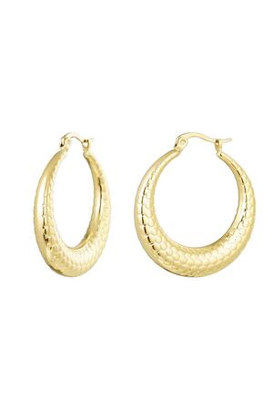 Earrings bubble print medium Gold Stainless Steel h5 