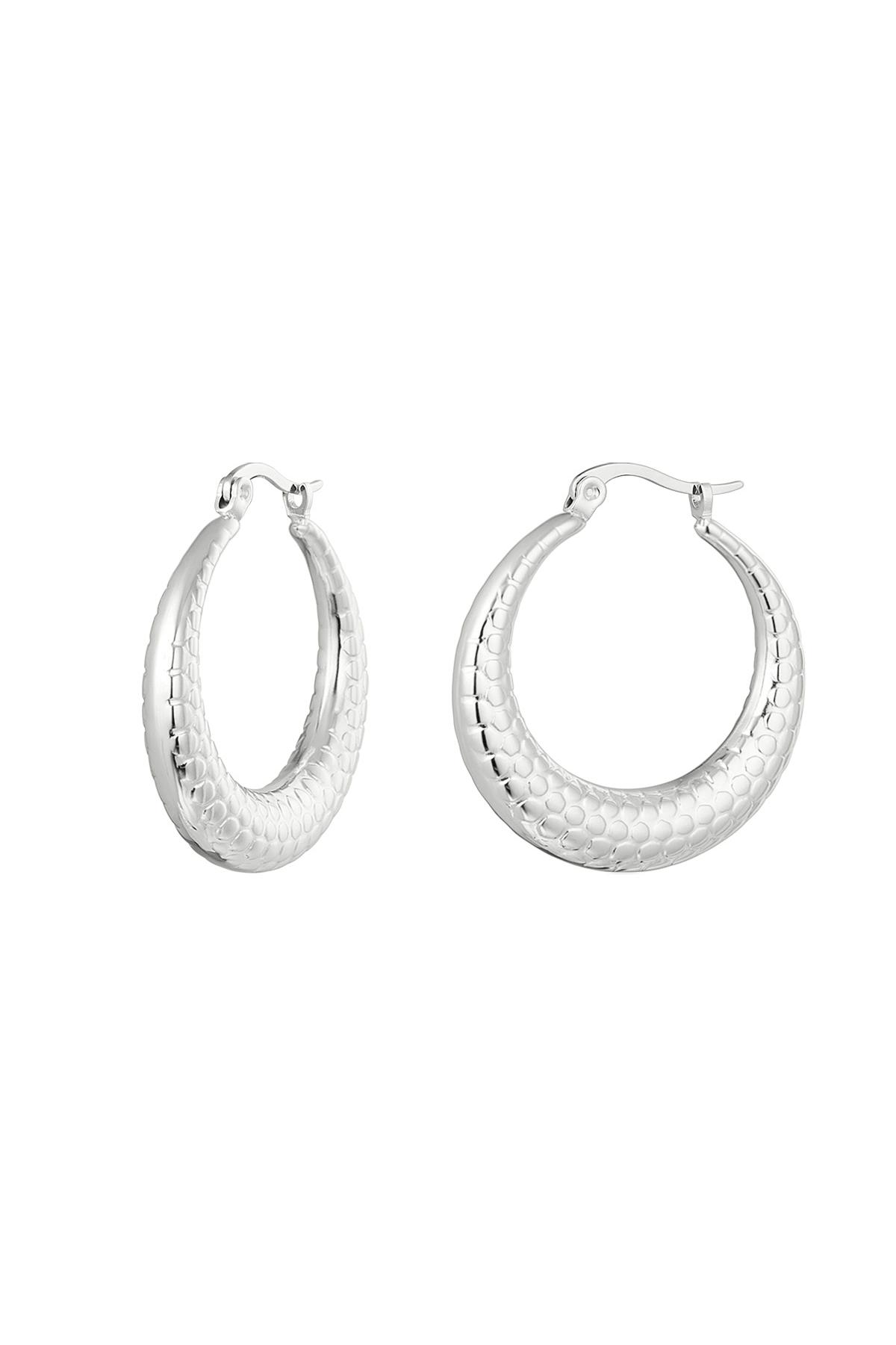 Earrings bubble print small Silver Color Stainless Steel 2