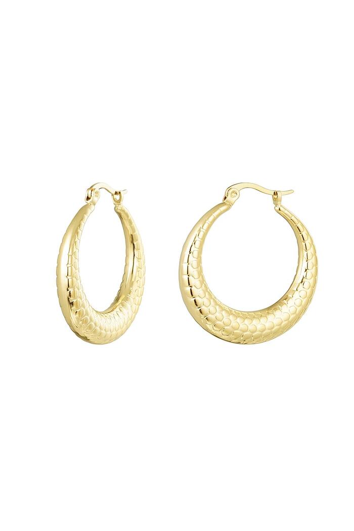 Earrings bubble print small Gold Stainless Steel 