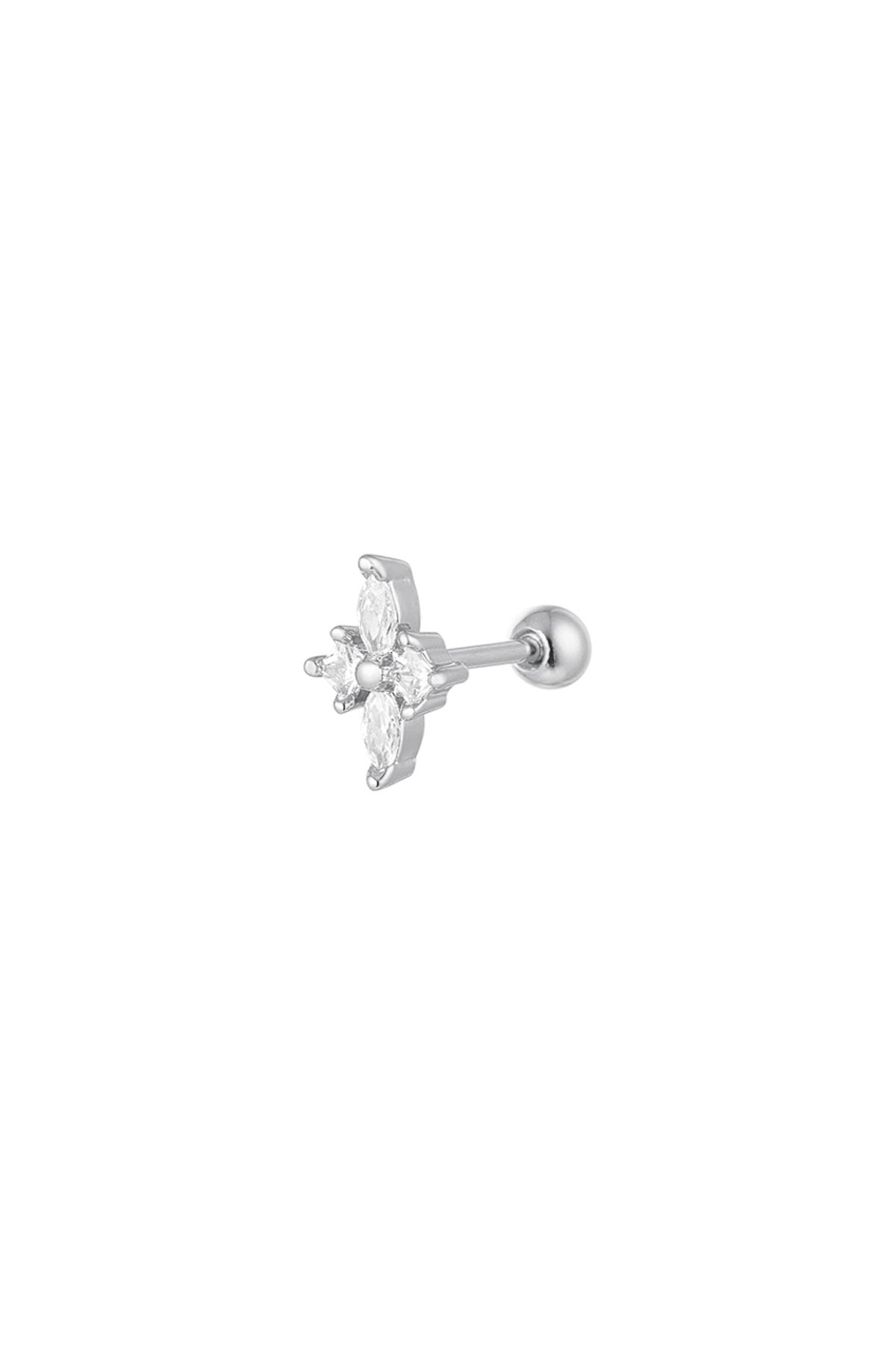 Piercing kleine bloem - Sparkle collectie Zilver Koper h5 