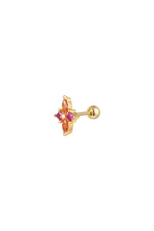 Piercing small flower - Sparkle collection Orange & Gold Copper h5 