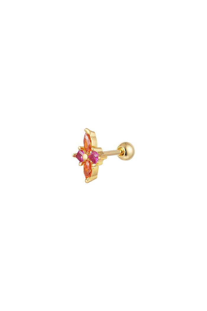 Piercing small flower - Sparkle collection Orange & Gold Copper 