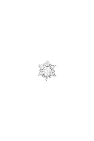 Piercing bloem - Sparkle collectie Zilver Koper h5 