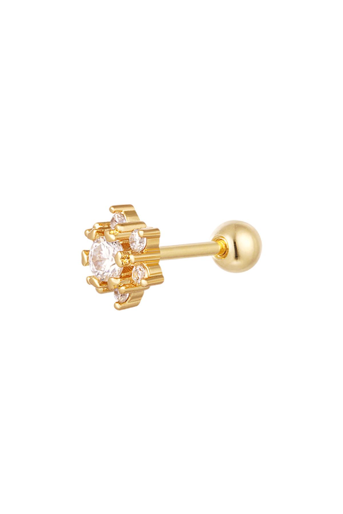 Piercing flower - Sparkle collection Gold Color Copper