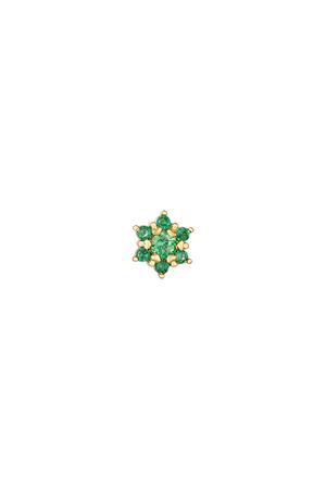 Piercing bloem - Sparkle collectie Green & Gold Koper h5 