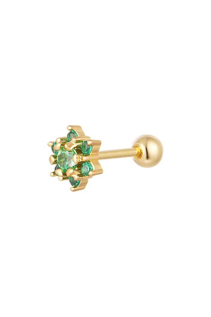 Piercing flor - colección Sparkle Verde & Oro Cobre Imagen2