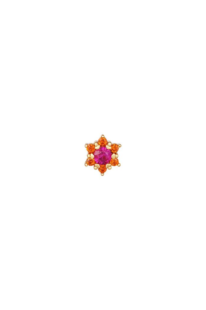 Piercing bloem - Sparkle collectie Fuchsia Koper 