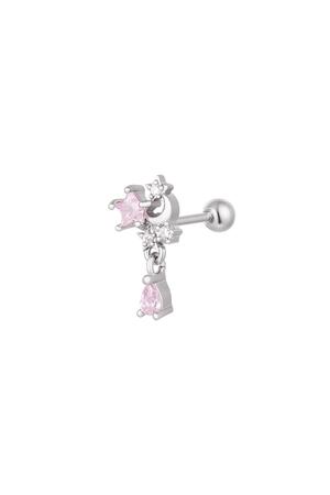 Piercing maan en ster - Sparkle collectie Roze & Silver Koper h5 