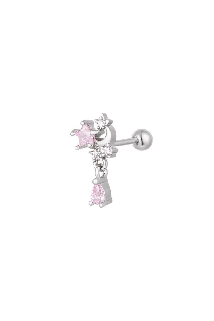 Piercing moon and star - Sparkle collection Pink & Silver Copper 