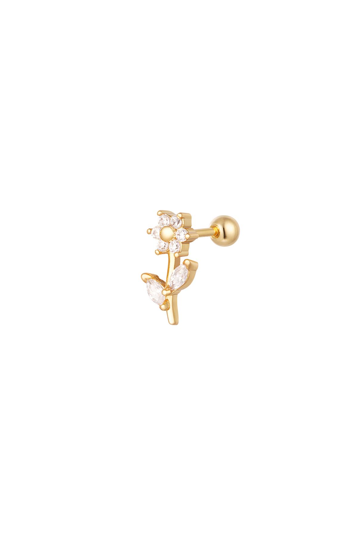 Piercing large flower - Sparkle collection Gold Color Copper