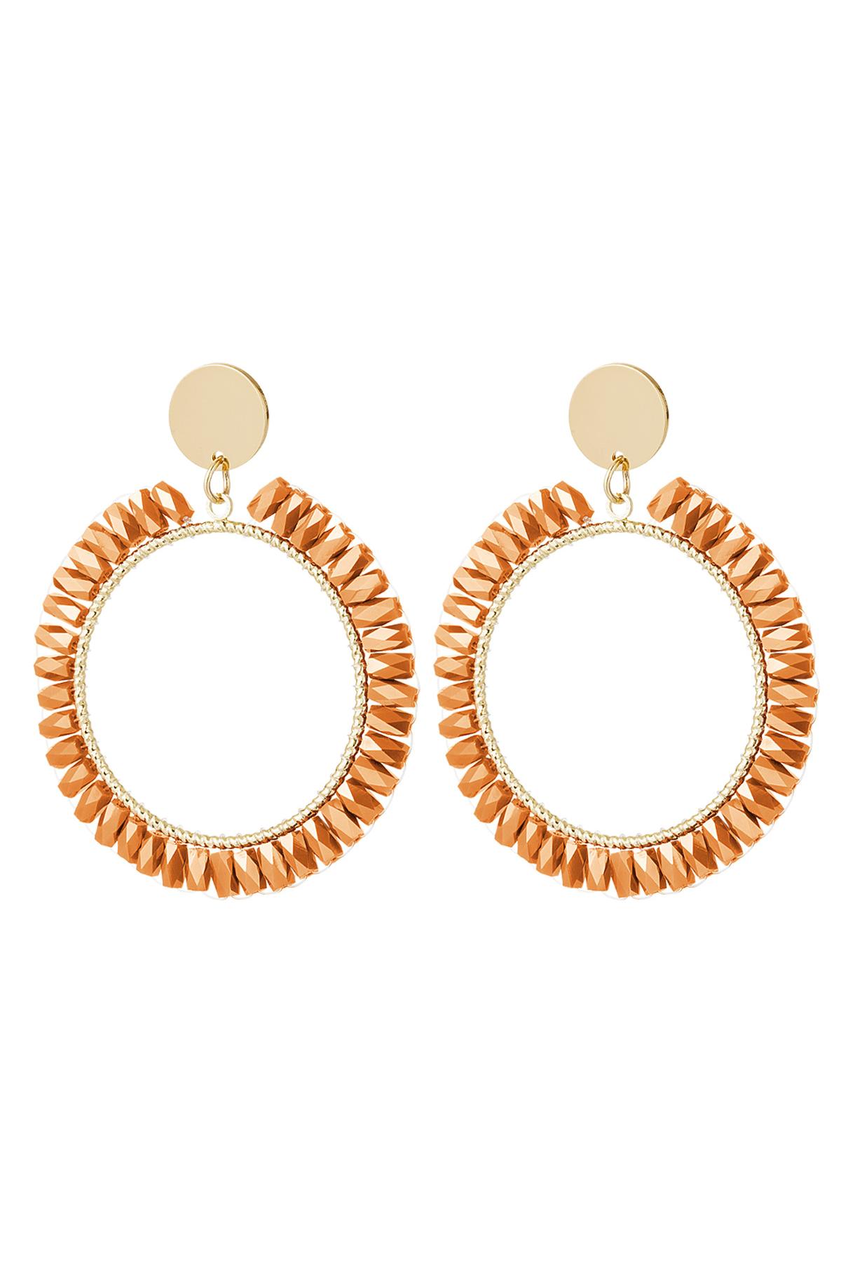Earrings chic with crystal details Orange &amp; Gold Copper