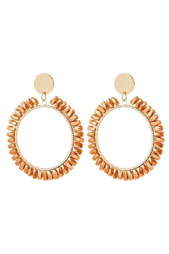 Earrings chic with crystal details Orange & Gold Copper 