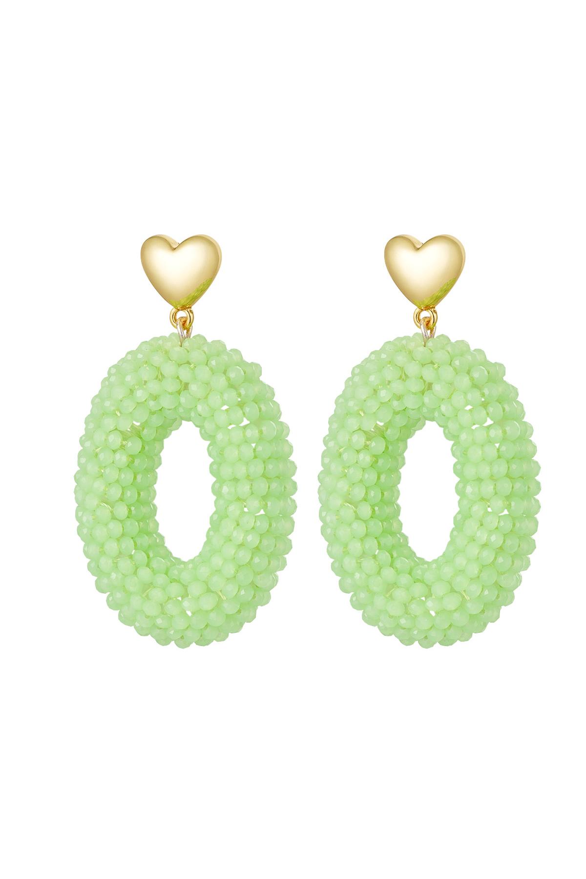 Ohrringe mit Perlen und Herzdetail Grün Legierung h5 