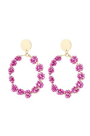 Earrings with bunches of flowers Fuchsia Copper h5 