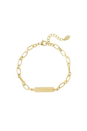 Link bracelet with charm Gold Stainless Steel h5 